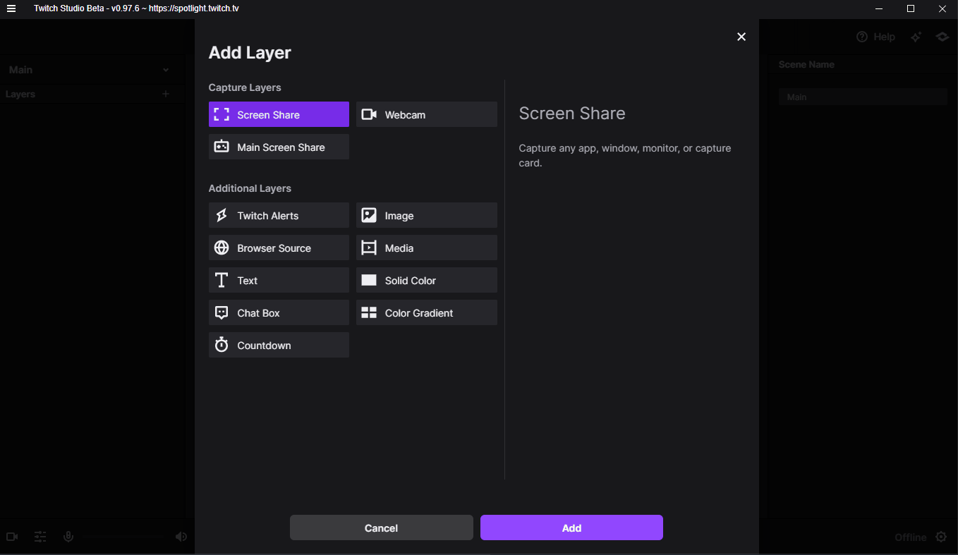 Adding sources to Twitch Studio – Nerd or Die Support